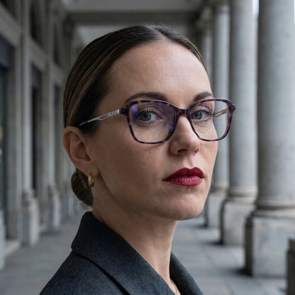 Fiore 1006 square cat-eye acetate and metal reading glasses, purple frame · ReFramed, photo 72 of 100