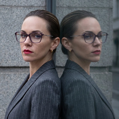 Fiore 1006 square cat-eye acetate and metal reading glasses, purple frame · ReFramed, photo 73 of 100