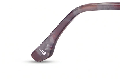 Fiore 1006 eyeglasses in purple – temple logo detail