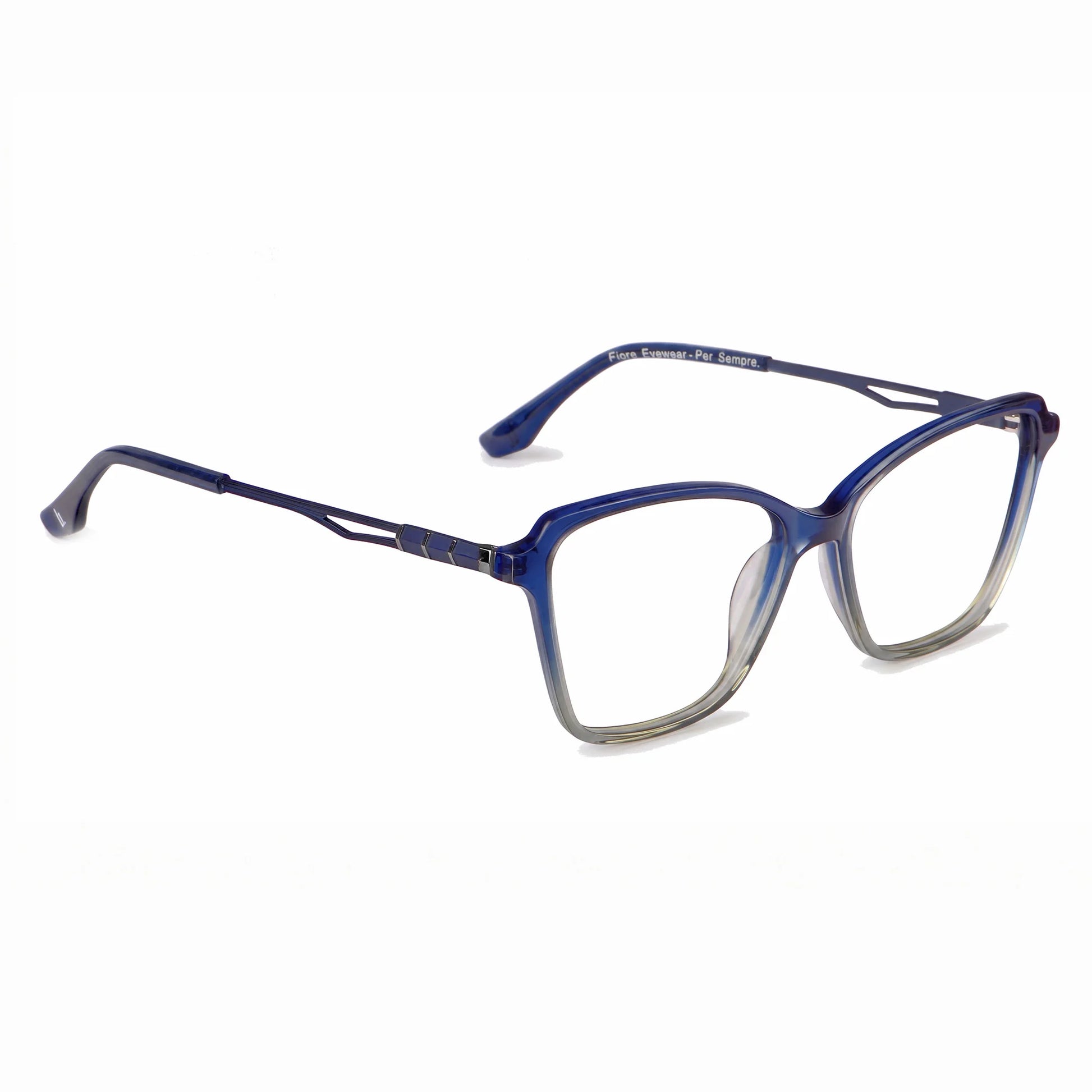 Fiore 1006 eyeglasses in blue – three-quarter view