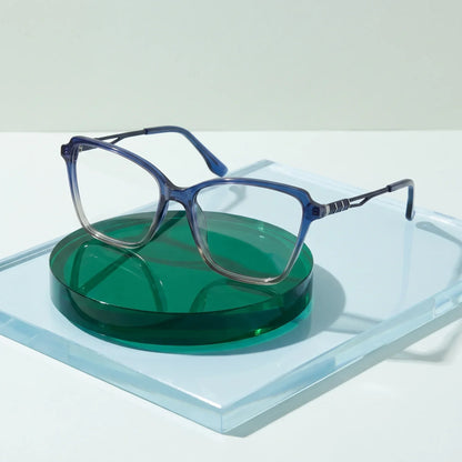 Fiore 1006 square cat-eye acetate and metal reading glasses, blue frame · ReFramed, photo 96 of 100