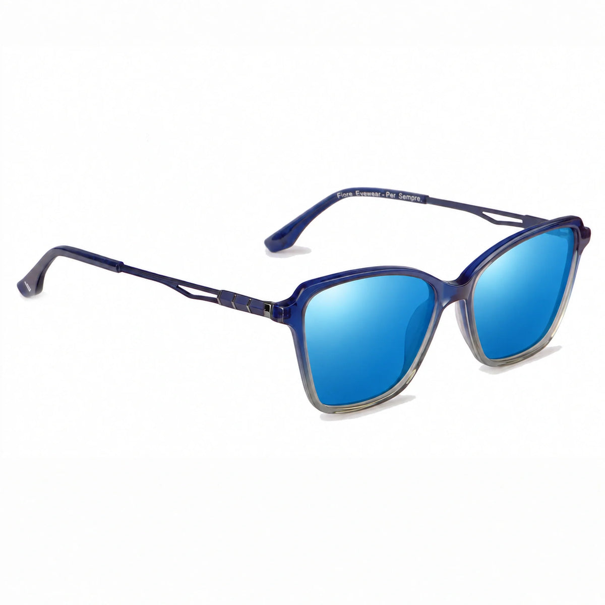 Fiore 1006 square cat eye sunglasses, blue bio-acetate frame · ReFramed, photo 18 of 24