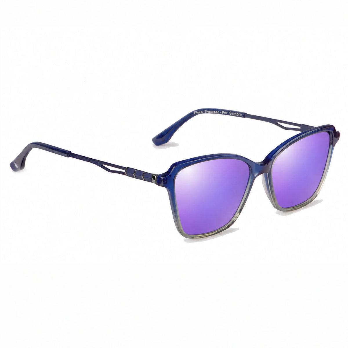 Fiore 1006 square cat eye sunglasses, blue bio-acetate frame · ReFramed, photo 24 of 24