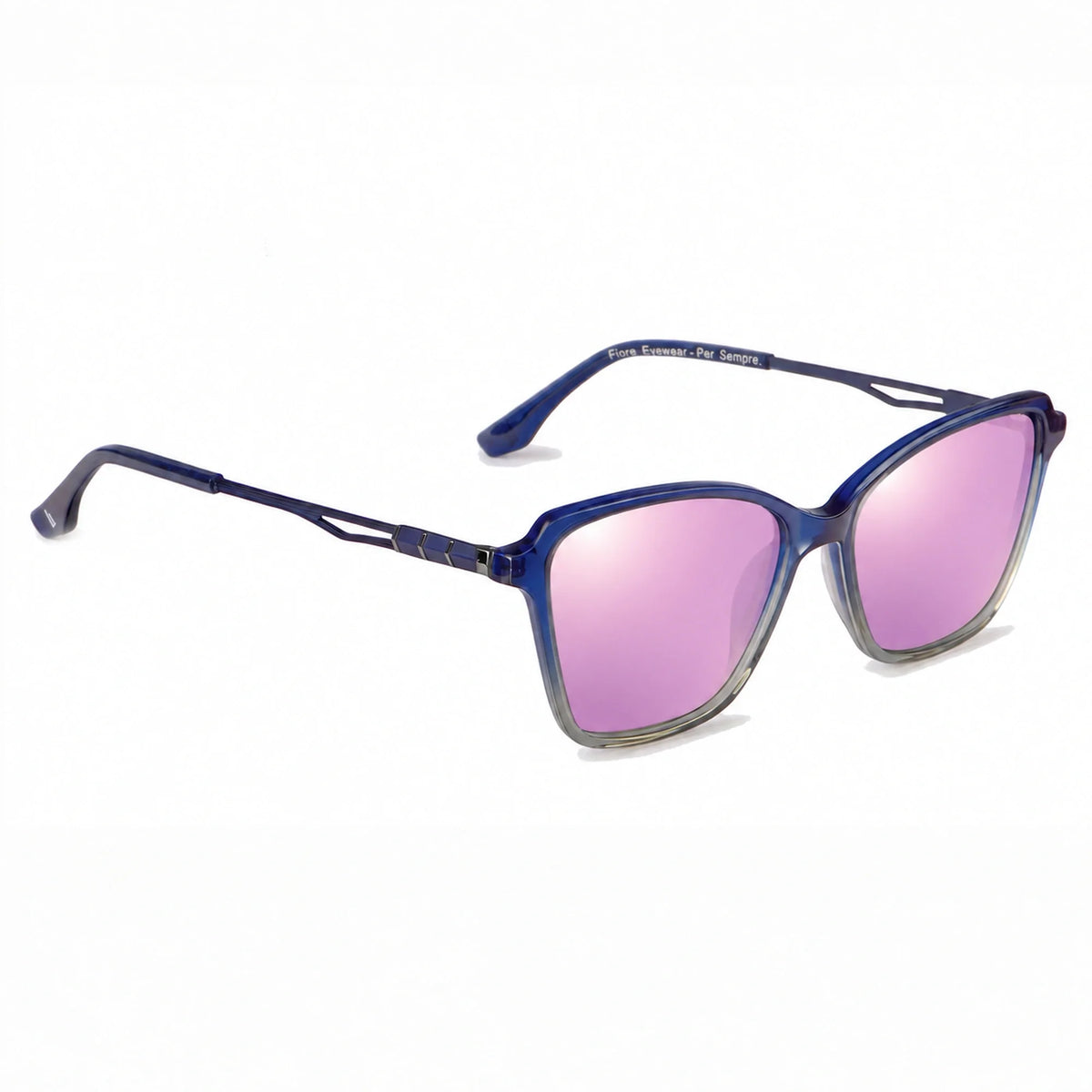Fiore 1006 square cat eye sunglasses, blue bio-acetate frame · ReFramed, photo 22 of 24