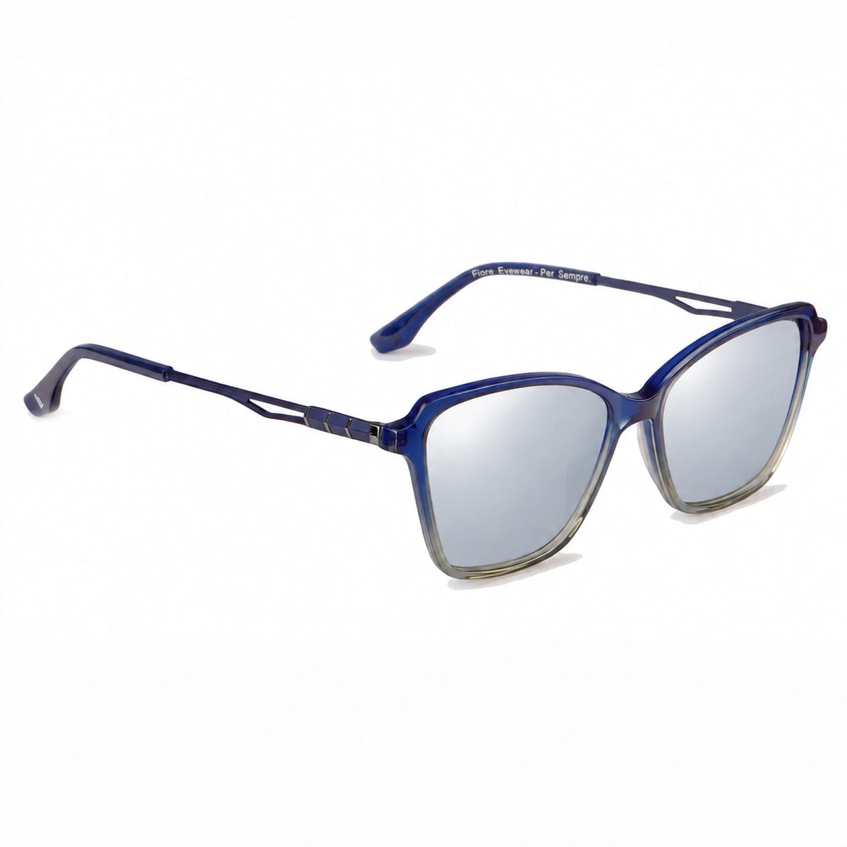 Fiore 1006 square cat eye sunglasses, blue bio-acetate frame · ReFramed, photo 20 of 24