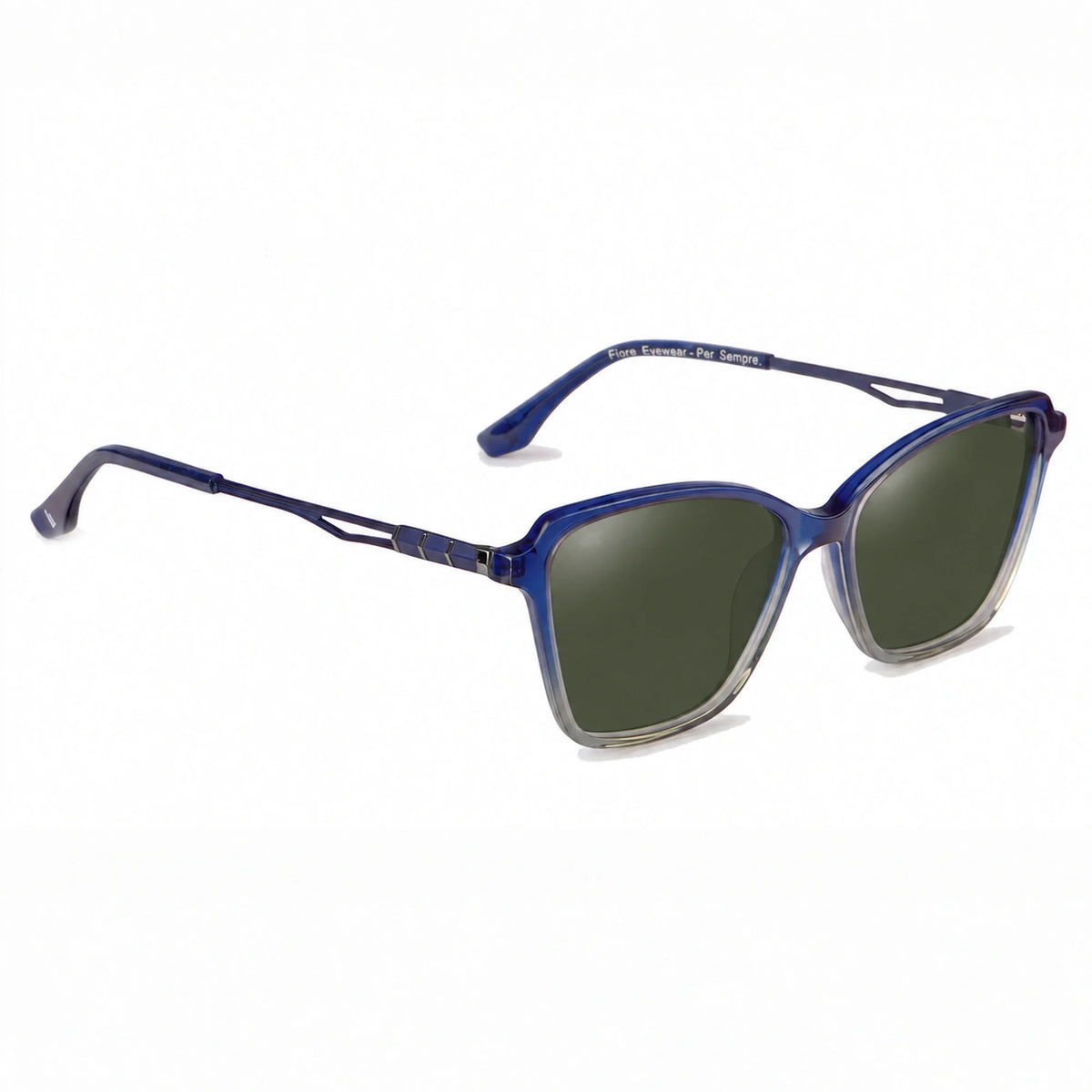 Fiore 1006 square cat eye sunglasses, blue bio-acetate frame · ReFramed, photo 6 of 24