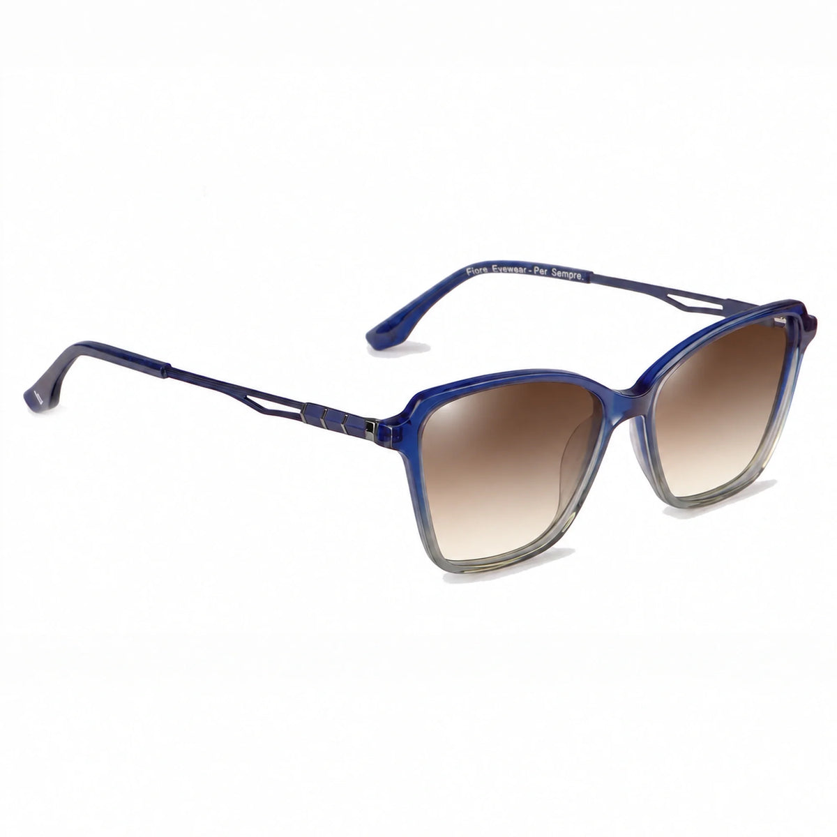 Fiore 1006 square cat eye sunglasses, blue bio-acetate frame · ReFramed, photo 16 of 24