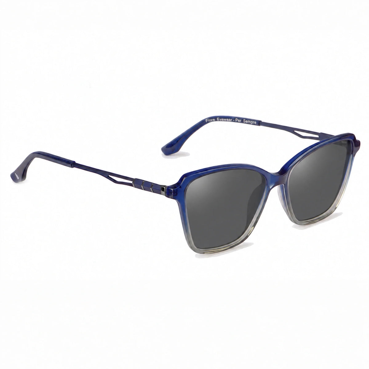 Fiore 1006 square cat eye sunglasses, blue bio-acetate frame · ReFramed, photo 2 of 24