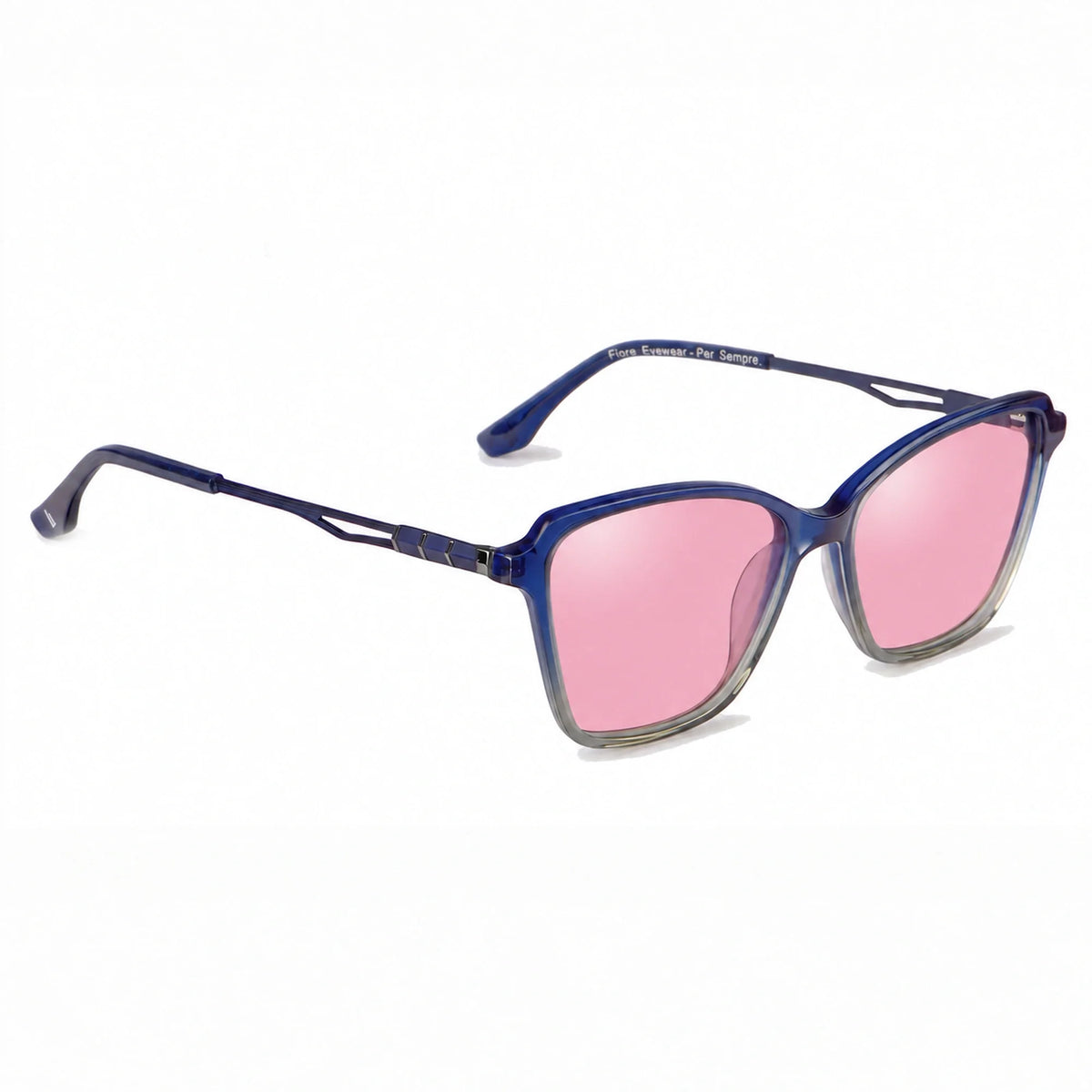 Fiore 1006 square cat eye sunglasses, blue bio-acetate frame · ReFramed, photo 10 of 24