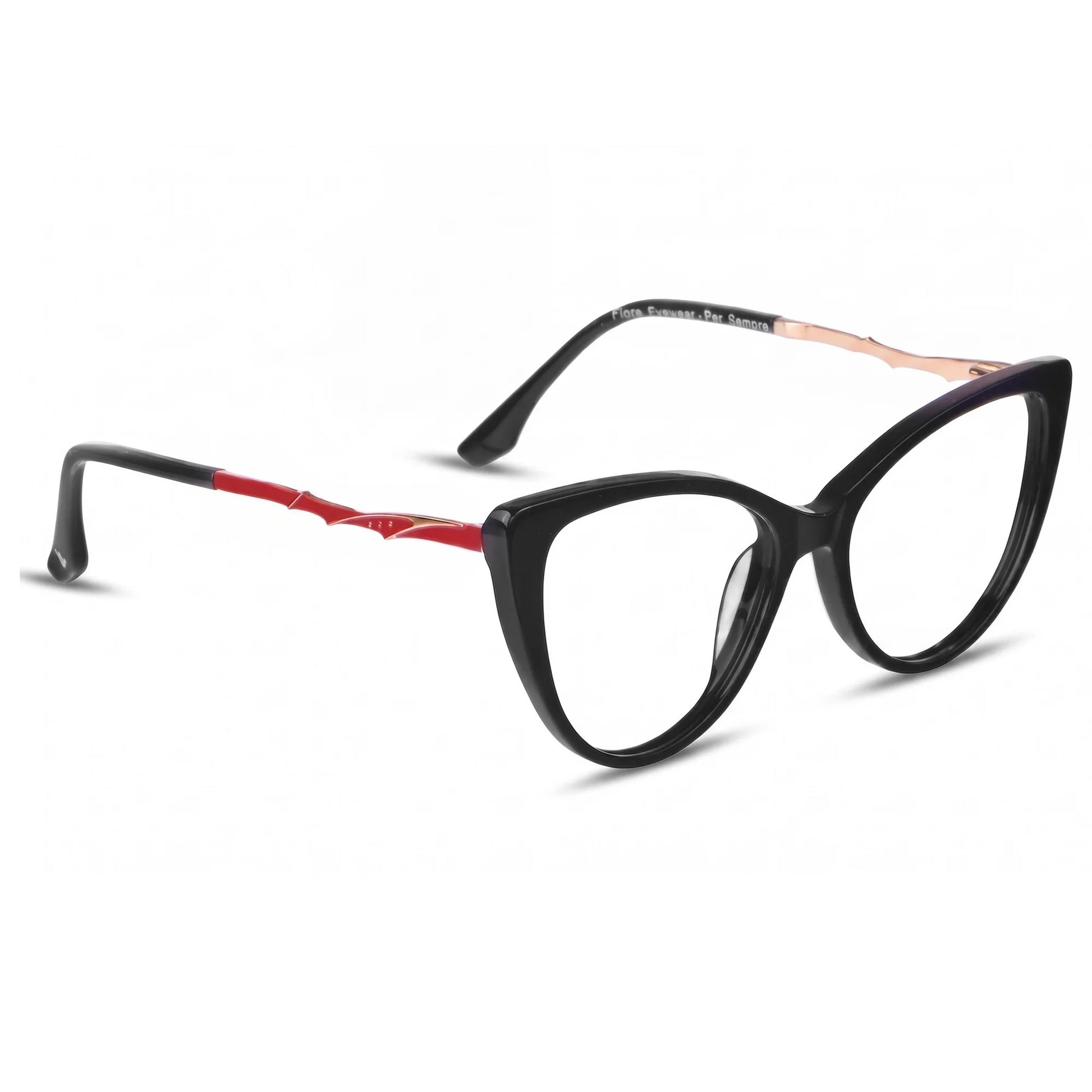 Fiore 1010 eyeglasses in black – three-quarter view