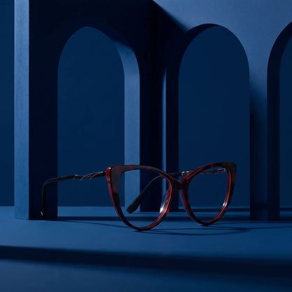 Fiore 1010 cat-eye acetate and metal reading glasses, red frame · ReFramed, photo 28 of 74