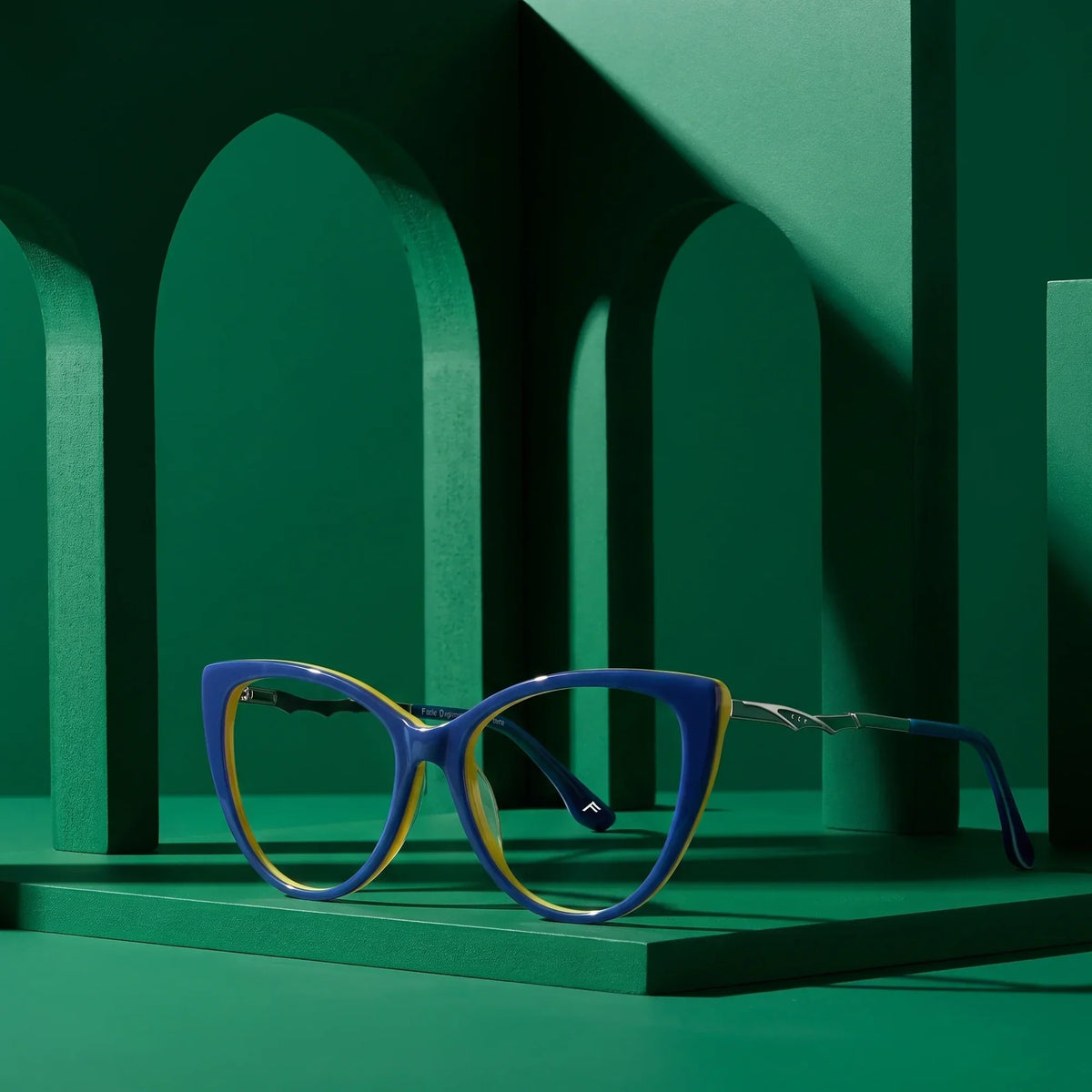 Fiore 1010 cat-eye acetate and metal reading glasses, blue green frame · ReFramed, photo 45 of 74
