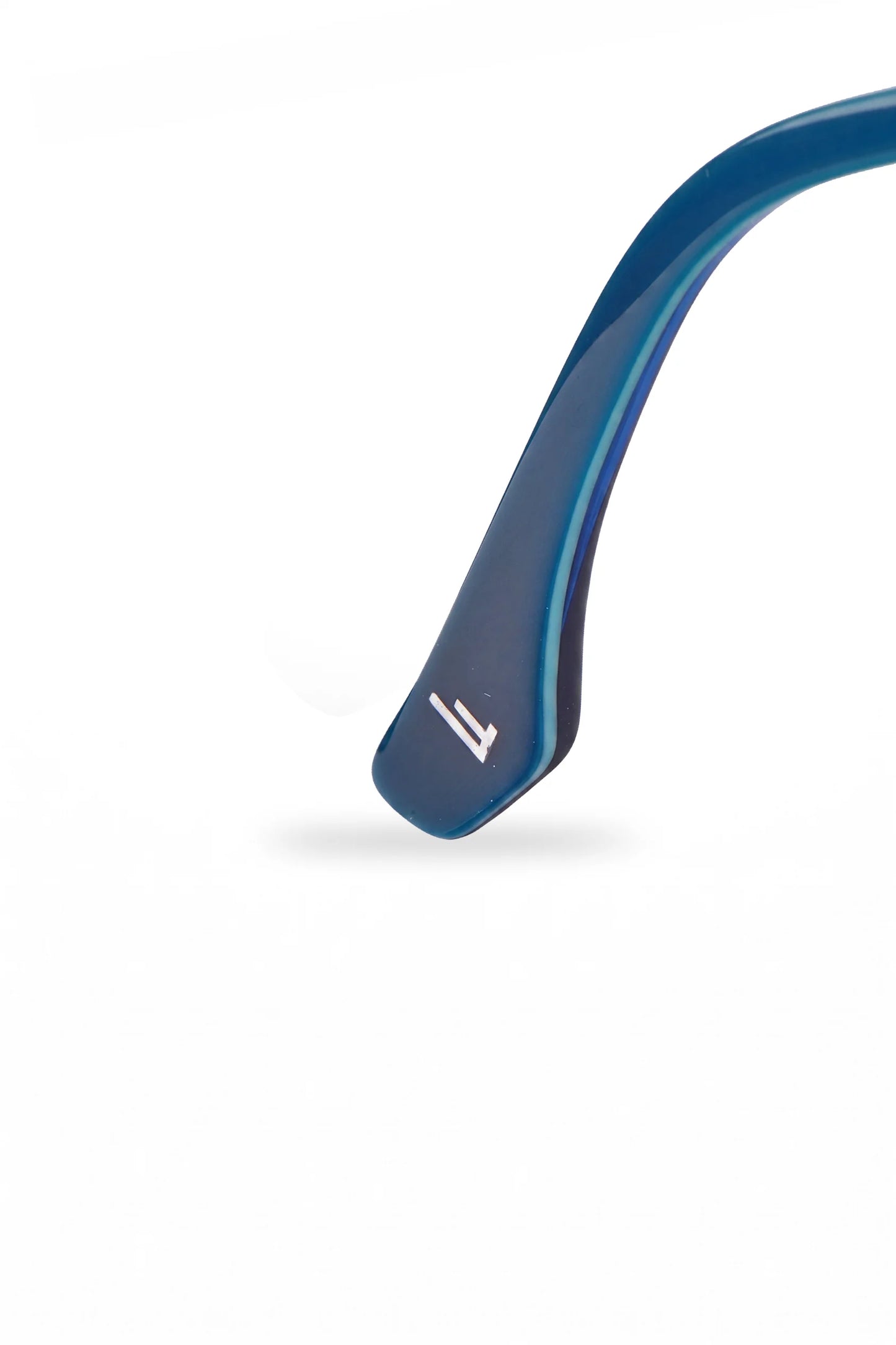 Fiore 1010 eyeglasses in blue green – temple logo detail
