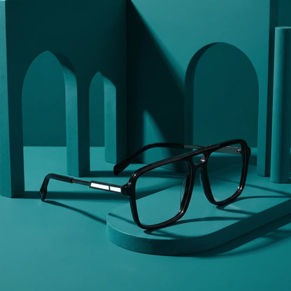 Fiore 1014 square aviator acetate and metal reading glasses, black frame · ReFramed, photo 6 of 100