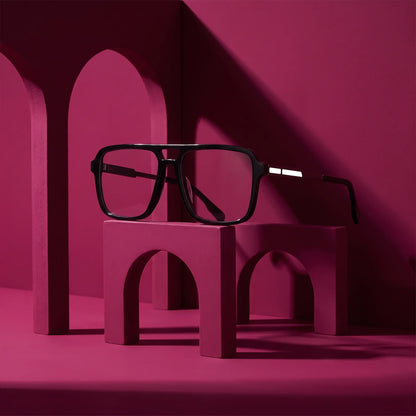 Fiore 1014 square aviator acetate and metal reading glasses, black frame · ReFramed, photo 7 of 100