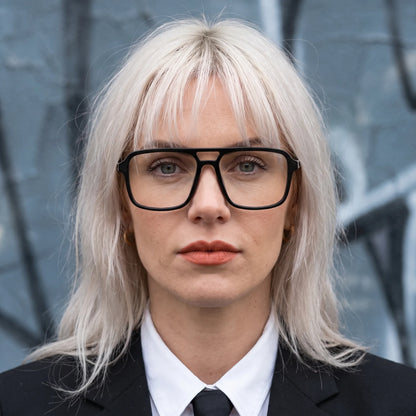 Fiore 1014 square aviator acetate and metal reading glasses, black frame · ReFramed, photo 21 of 100