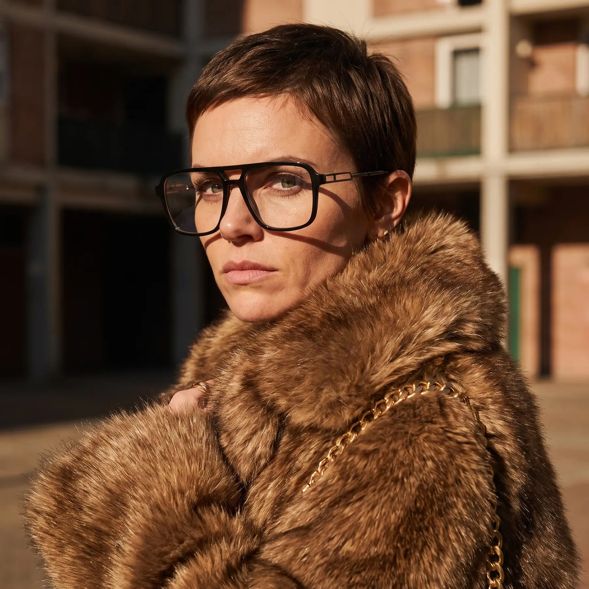 Fiore 1014 square aviator acetate and metal reading glasses, black frame · ReFramed, photo 22 of 100