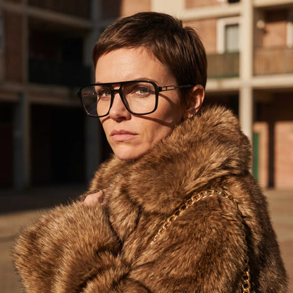Fiore 1014 square aviator acetate and metal reading glasses, black frame · ReFramed, photo 22 of 100