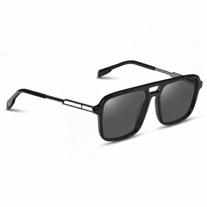 Fiore 1014 square aviator sunglasses, black bio-acetate frame · ReFramed, photo 2 of 24