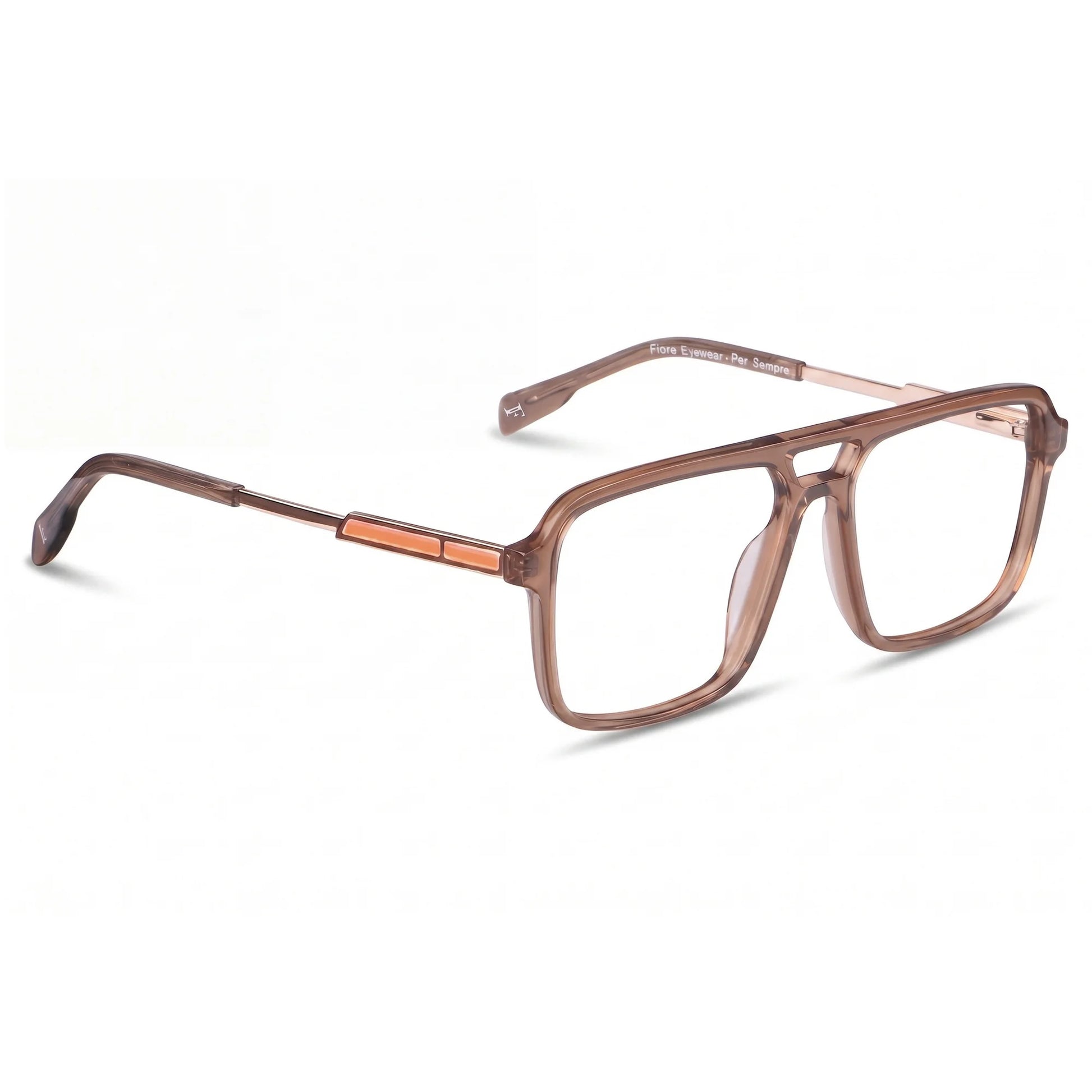 Fiore 1014 eyeglasses in brown – three-quarter view