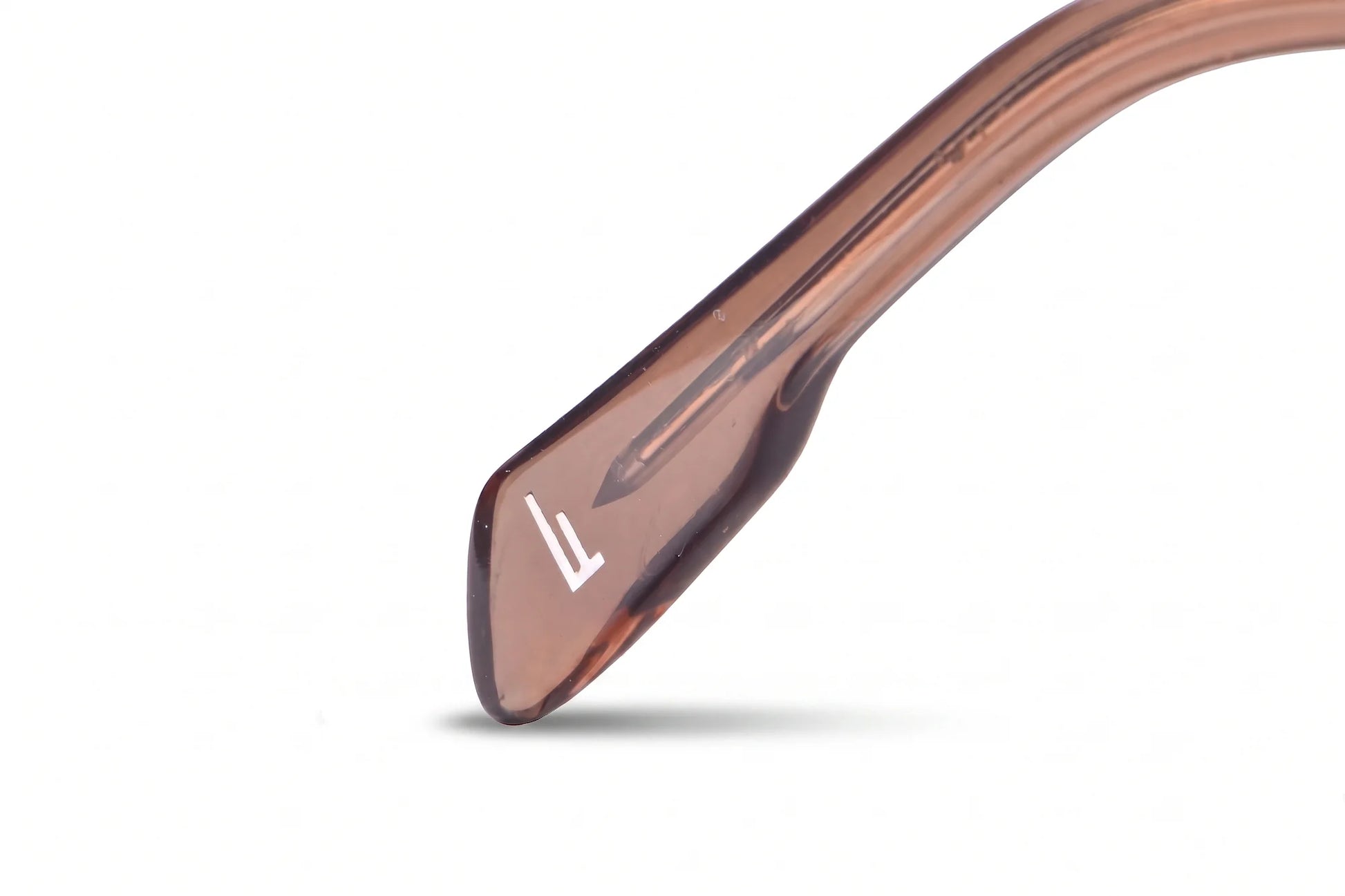 Fiore 1014 eyeglasses in brown – temple logo detail