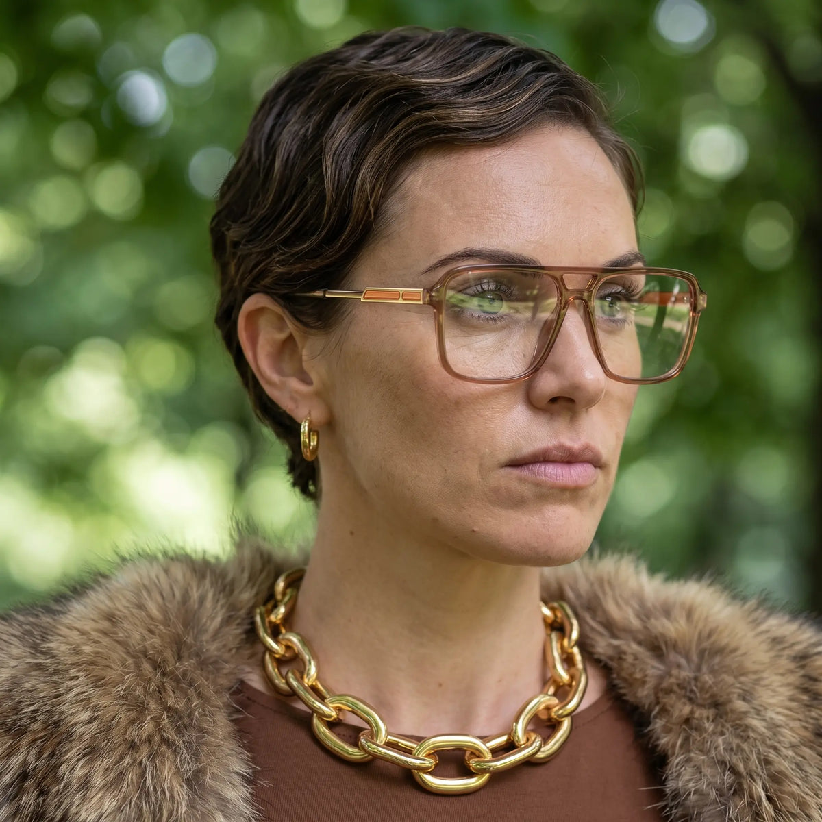 Fiore 1014 square aviator acetate and metal reading glasses, brown frame · ReFramed, photo 48 of 100