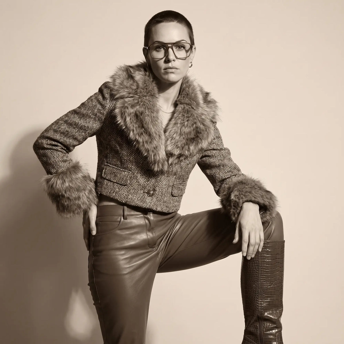 Fiore 1014 square aviator acetate and metal reading glasses, brown frame · ReFramed, photo 52 of 100