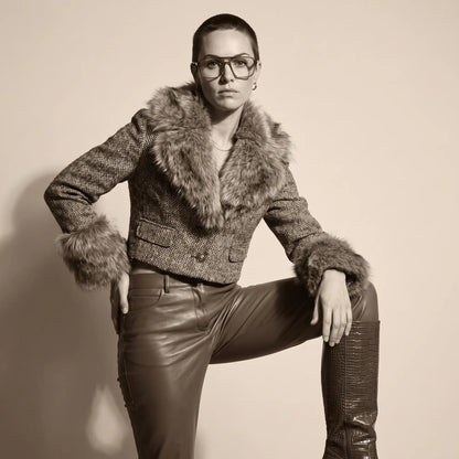 Fiore 1014 square aviator acetate and metal reading glasses, brown frame · ReFramed, photo 52 of 100
