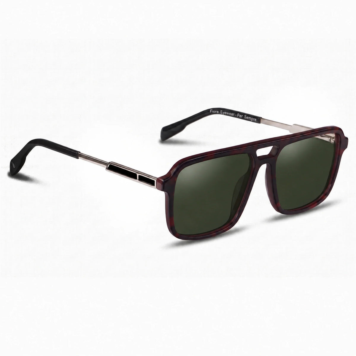 Fiore 1014 square aviator sunglasses, red bio-acetate frame · ReFramed, photo 8 of 20