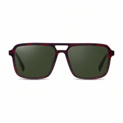 Fiore 1014 square aviator sunglasses, red bio-acetate frame · ReFramed, photo 7 of 20