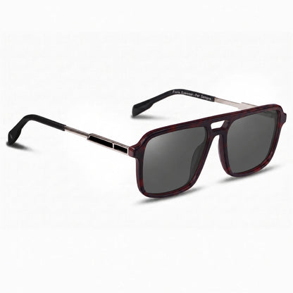 Fiore 1014 square aviator sunglasses, red bio-acetate frame · ReFramed, photo 2 of 20