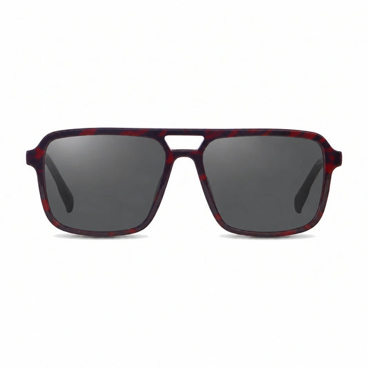 Fiore 1014 square aviator sunglasses, red bio-acetate frame · ReFramed, photo 1 of 20