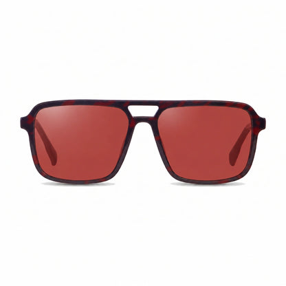 Fiore 1014 square aviator sunglasses, red bio-acetate frame · ReFramed, photo 14 of 20