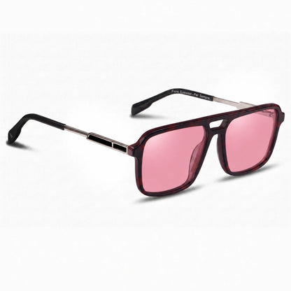 Fiore 1014 square aviator sunglasses, red bio-acetate frame · ReFramed, photo 13 of 20