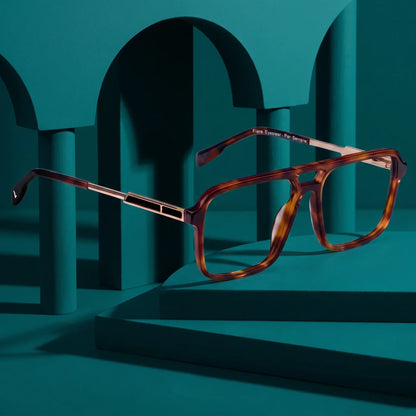Fiore 1014 square aviator acetate and metal reading glasses, brown tortoise frame · ReFramed, photo 91 of 100