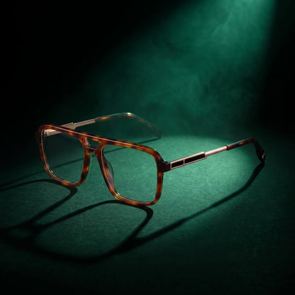 Fiore 1014 square aviator acetate and metal reading glasses, brown tortoise frame · ReFramed, photo 95 of 100