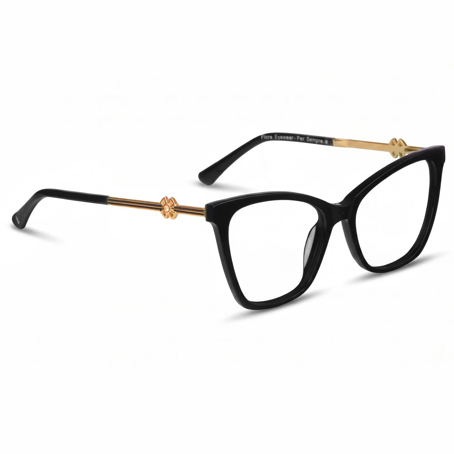Fiore 10172 eyeglasses in black – three-quarter view