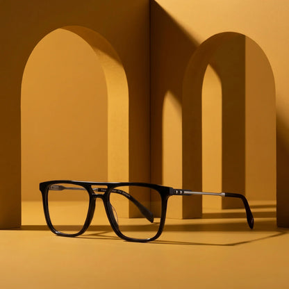 Fiore 10177 square aviator acetate and metal reading glasses, black frame · ReFramed, photo 10 of 100