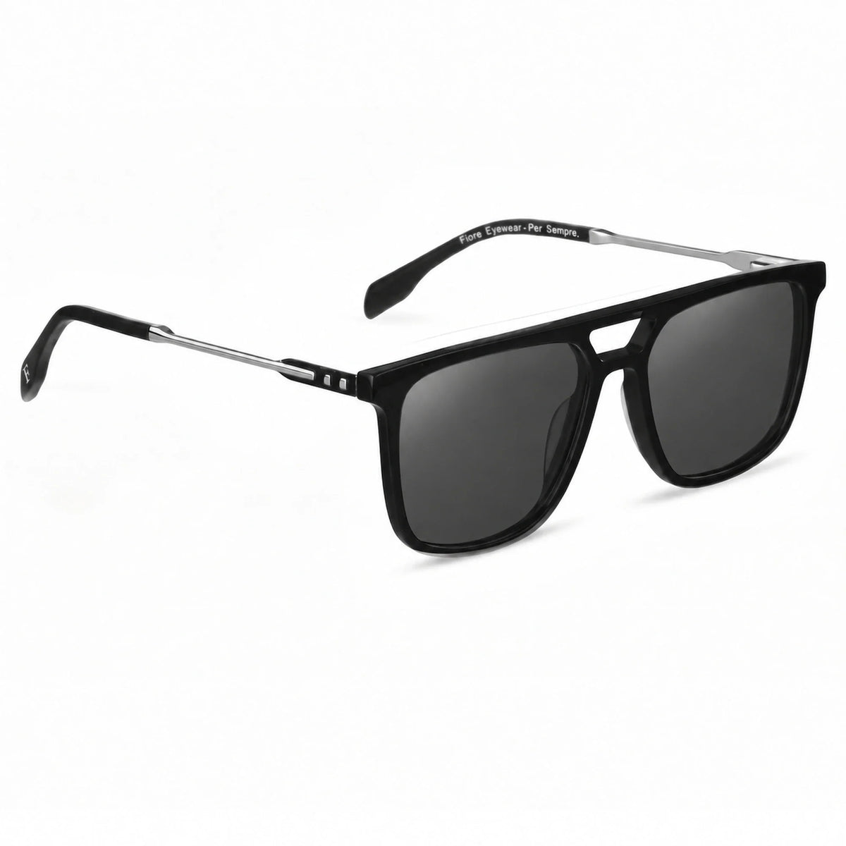 Fiore 10177 square aviator sunglasses, black bio-acetate frame · ReFramed, photo 2 of 36