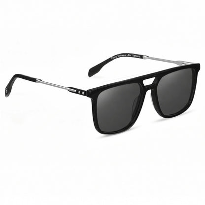 Fiore 10177 square aviator sunglasses, black bio-acetate frame · ReFramed, photo 2 of 36