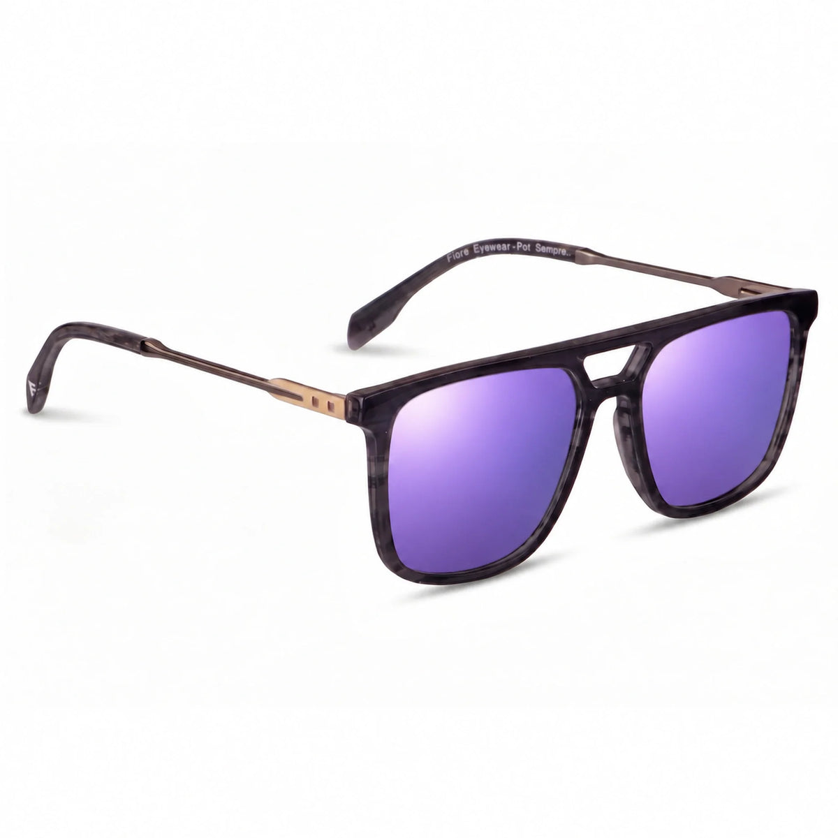 Fiore 10177 square aviator sunglasses, gray bio-acetate frame · ReFramed, photo 35 of 36