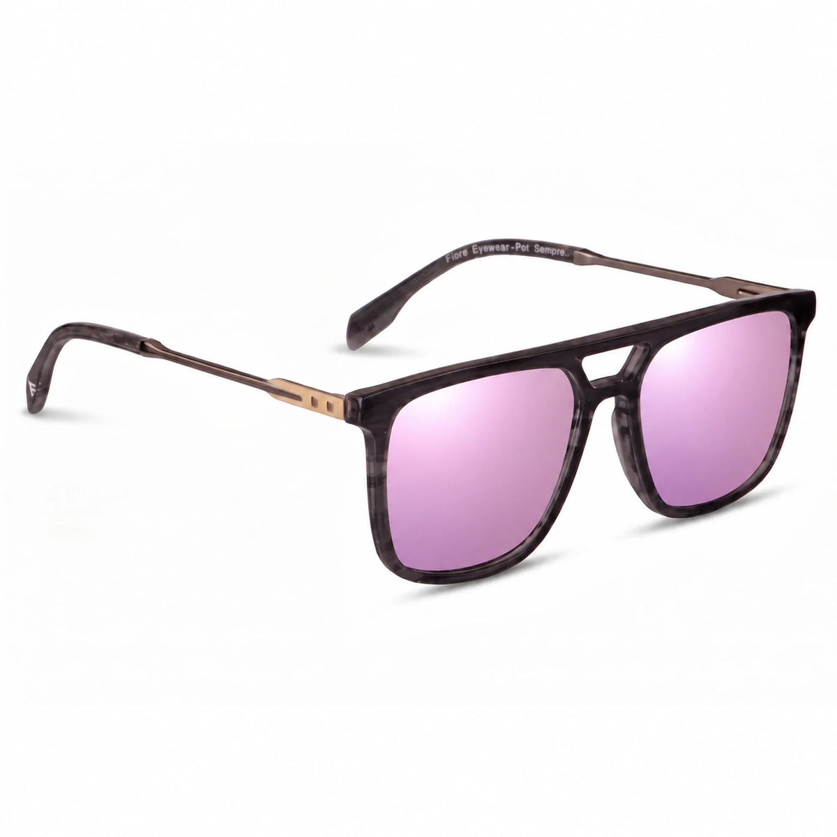 Fiore 10177 square aviator sunglasses, gray bio-acetate frame · ReFramed, photo 32 of 36