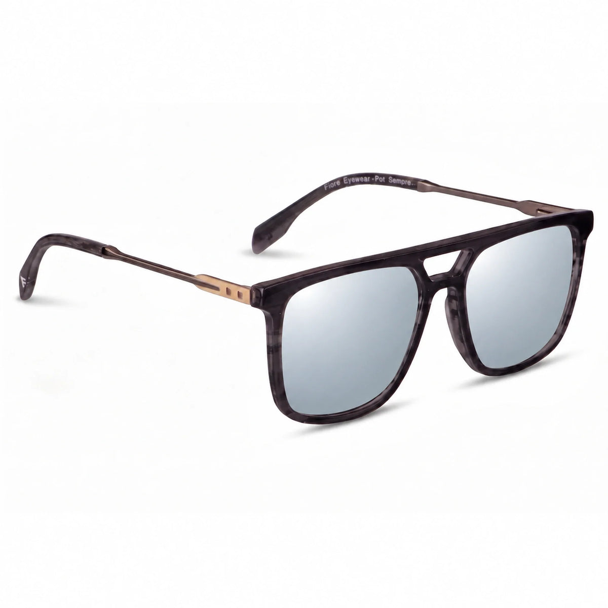 Fiore 10177 square aviator sunglasses, gray bio-acetate frame · ReFramed, photo 29 of 36