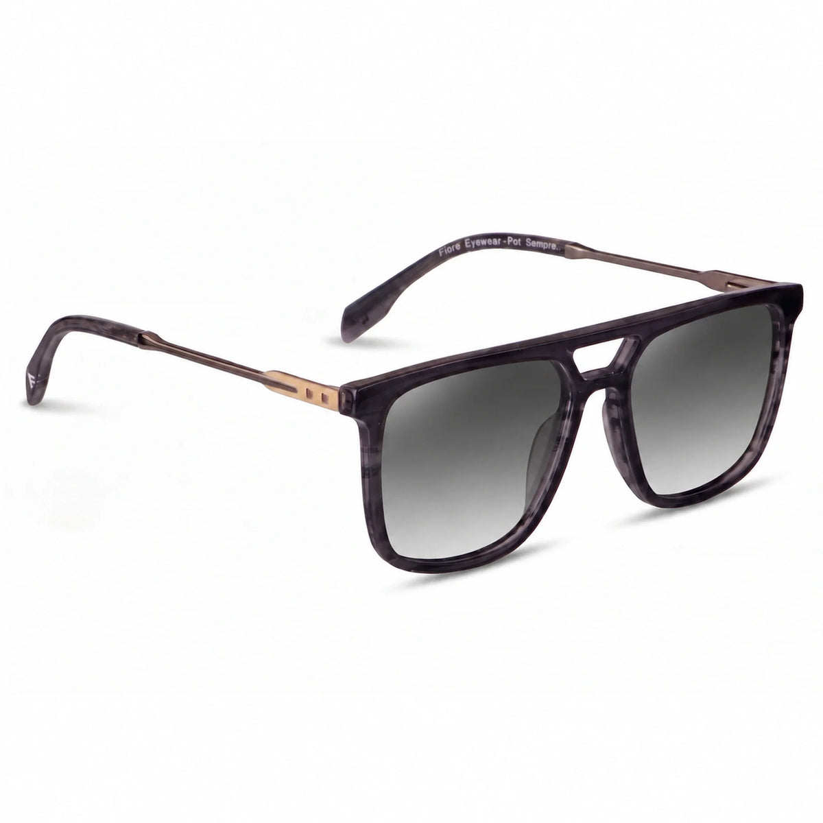 Fiore 10177 square aviator sunglasses, gray bio-acetate frame · ReFramed, photo 20 of 36