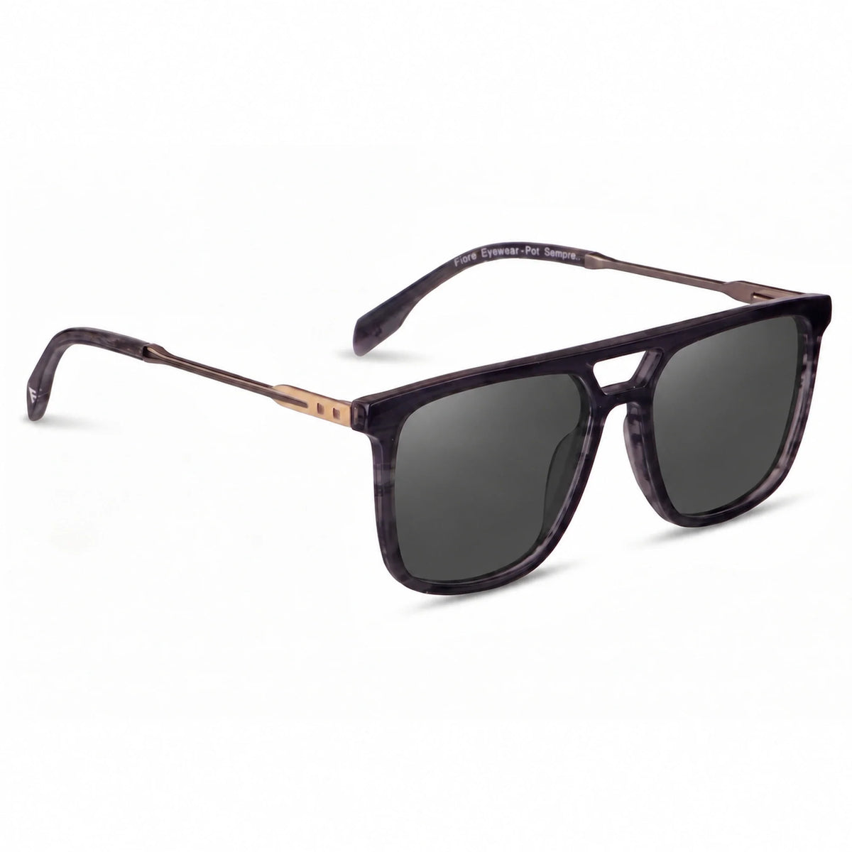 Fiore 10177 square aviator sunglasses, gray bio-acetate frame · ReFramed, photo 2 of 36