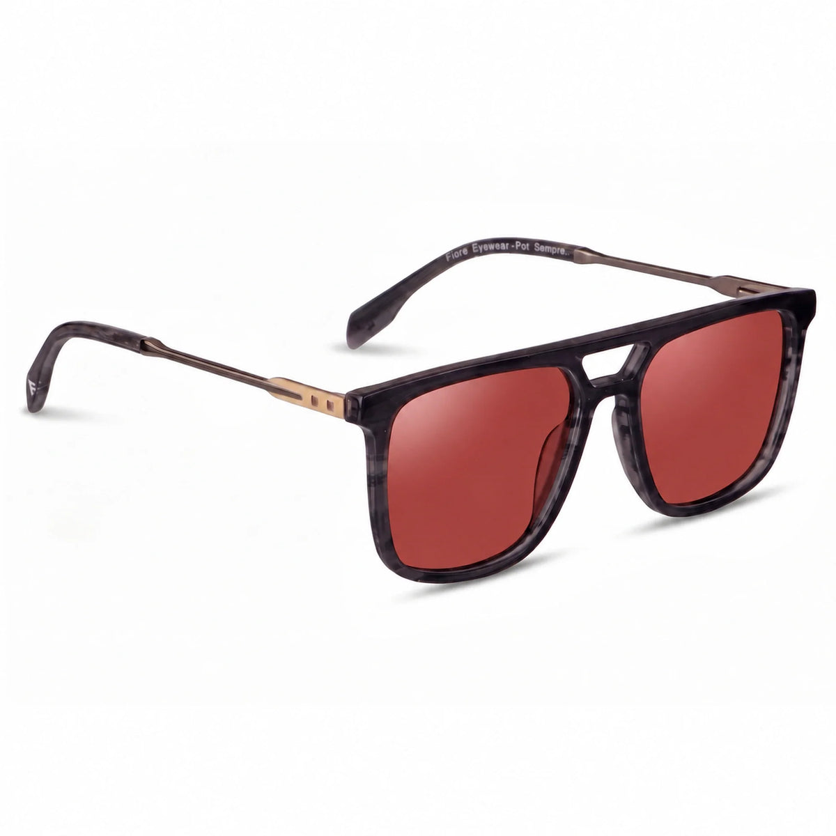 Fiore 10177 square aviator sunglasses, gray bio-acetate frame · ReFramed, photo 17 of 36