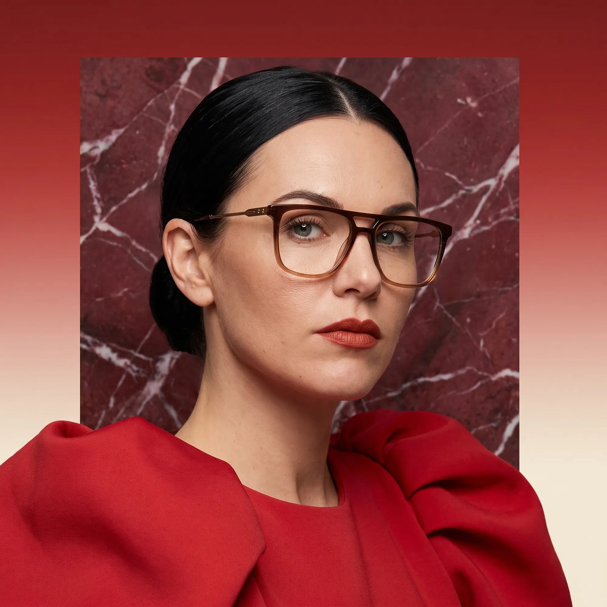 Fiore 10177 square aviator acetate and metal reading glasses, brown frame · ReFramed, photo 81 of 100