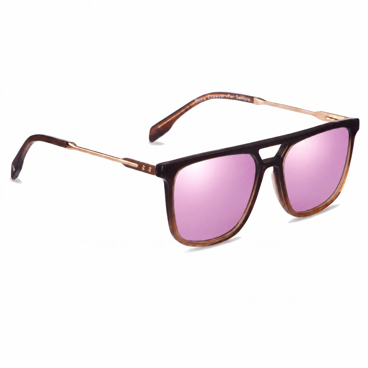 Fiore 10177 square aviator sunglasses, brown bio-acetate frame · ReFramed, photo 32 of 36