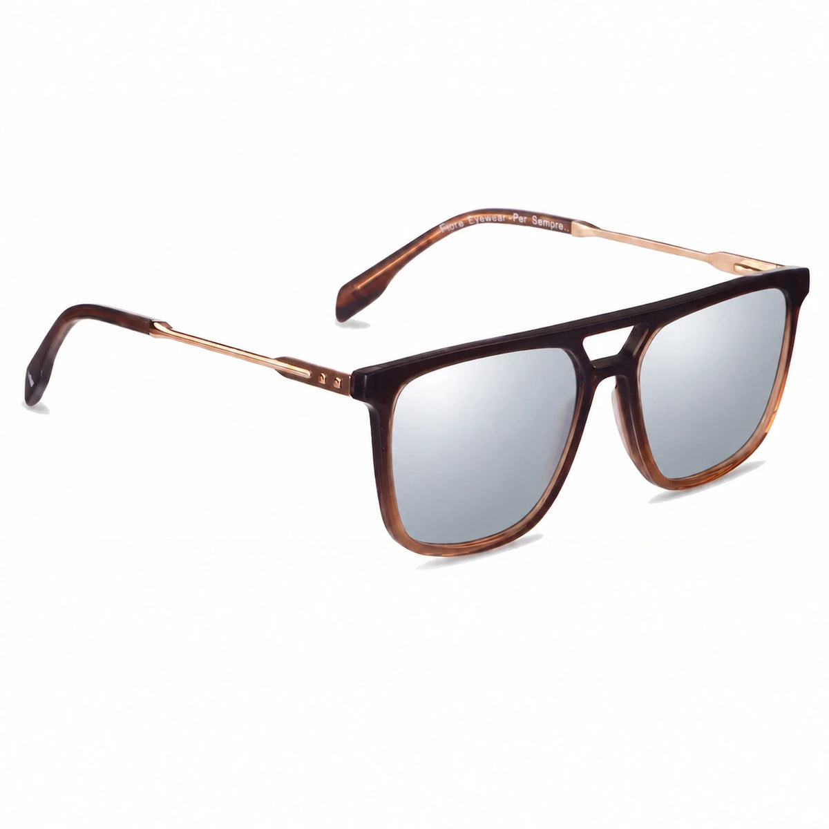 Fiore 10177 square aviator sunglasses, brown bio-acetate frame · ReFramed, photo 29 of 36