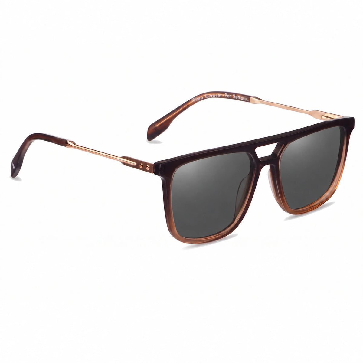 Fiore 10177 square aviator sunglasses, brown bio-acetate frame · ReFramed, photo 2 of 36